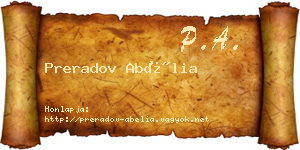 Preradov Abélia névjegykártya